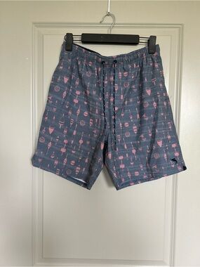 Salt Life Summer Men’s Navy Swim Trunks with Pink Buoy Print